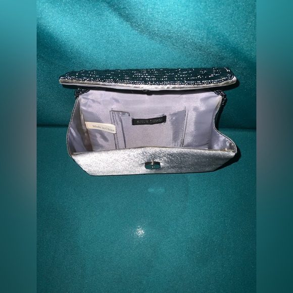 Bijoux Terner Chic Black Beaded, Silver Crossbody Purse, EUC - Picture 3 of 4